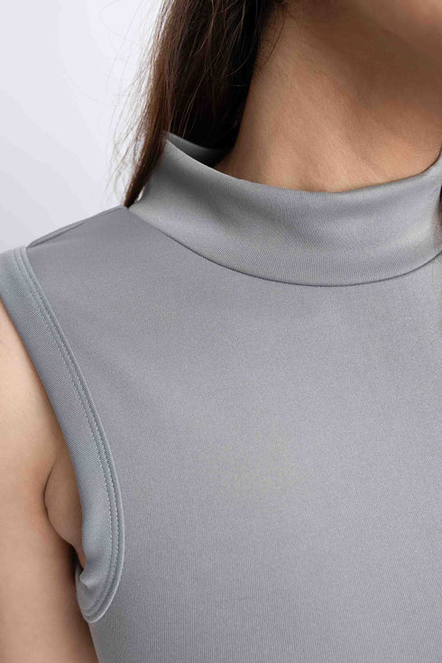 The Grey Mock Neck Tank Top